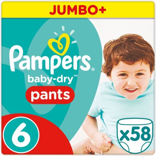 Pampers Baby Dry luierbroekjes maat 6 58 luiers foto 1