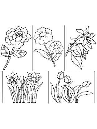 Borduurkaarten serie 695 - bloemen
