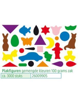 Zakje van 100 gram gemengde plakfiguren