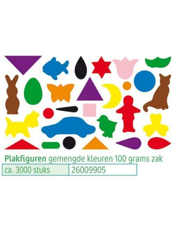 Zakje van 100 gram gemengde plakfiguren