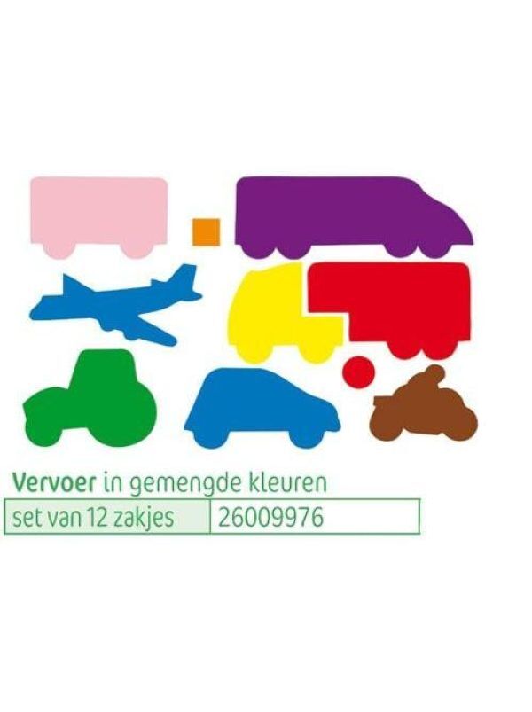 Set van 12 zakjes Vervoer plakfiguren foto 1
