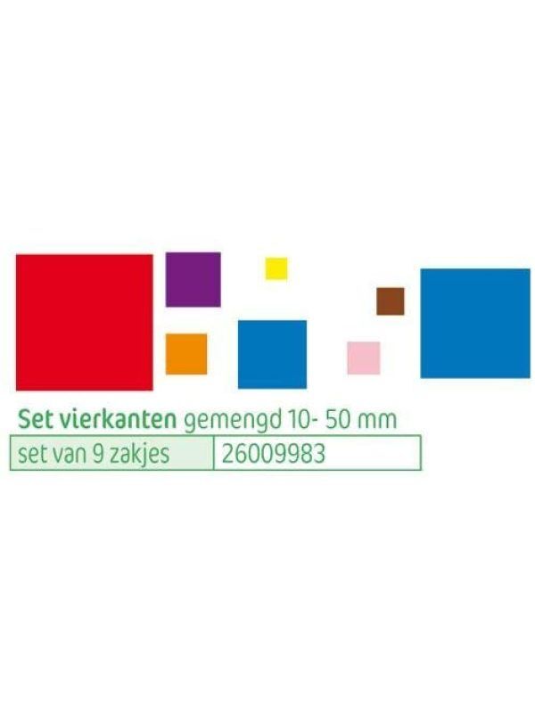 Set plakfiguren vierkanten gemengd 10-50 mm nr 9983 foto 1