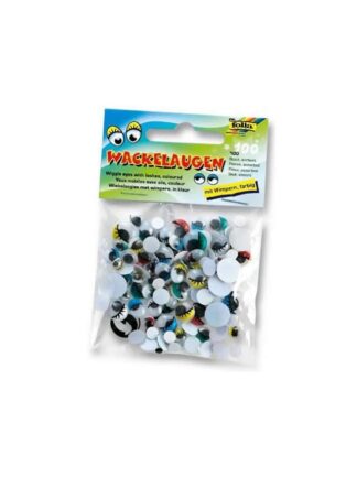 Gekleurde ogen beweegbaar met wimpers assorti 100 st