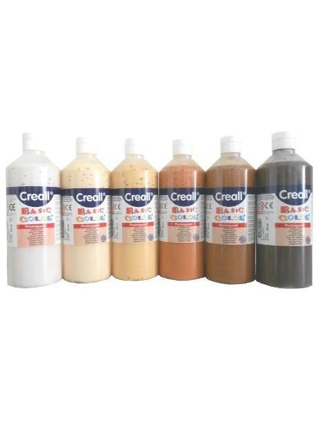 Creall color plakkaatverf set kleuren van de wereld 6x 500 ml