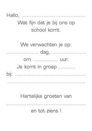 Oproepkaarten serie 743 Basisschool – grote getekende dierenkoppen foto 2