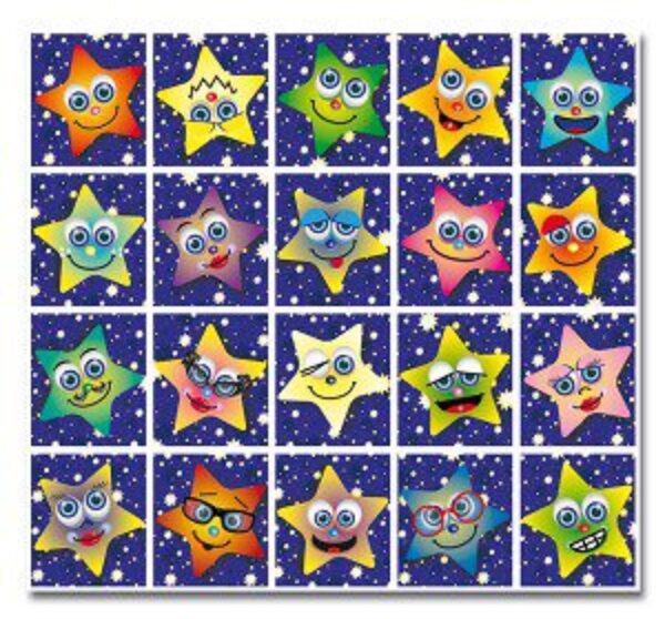 Stickers serie 74 – Gekleurde glitter sterren foto 1