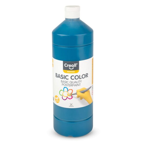 Creall Basic color plakkaatverf 1000 ml – 13 turquoise foto 1
