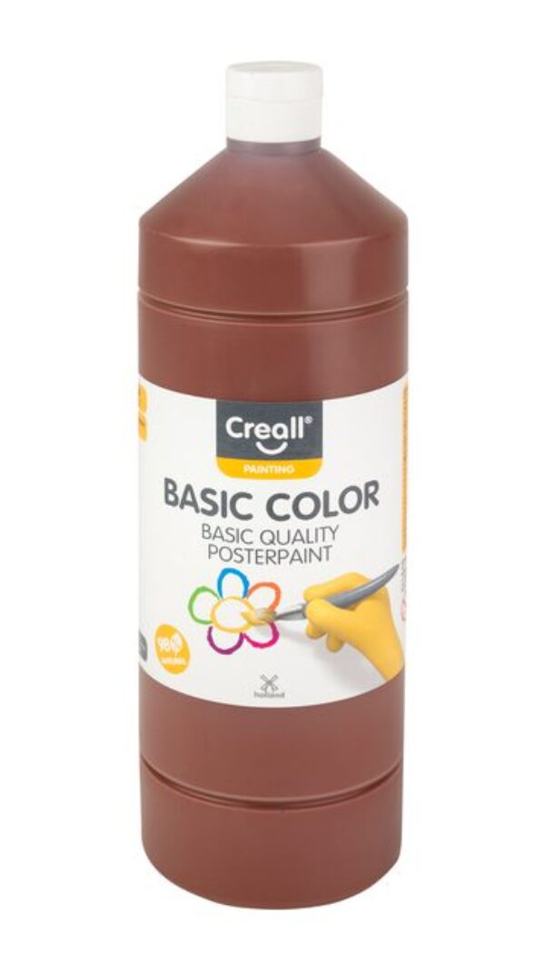 Creall Basic color plakkaatverf 1000 ml – 18 lichtbruin foto 1