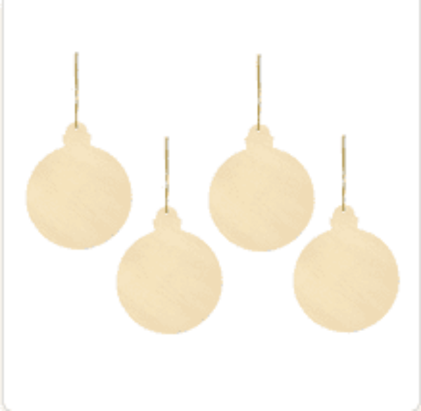 Houten kersthangers kerstballen 4 stuks foto 1