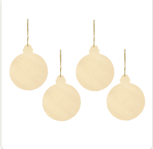 Houten kersthangers kerstballen 4 stuks