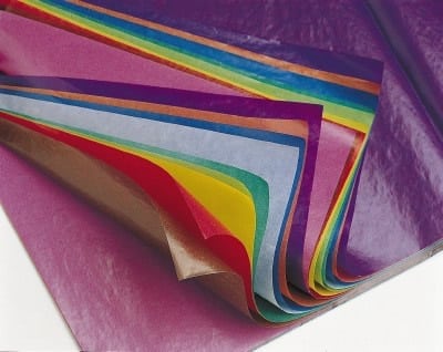 Vliegerpapier 100 x 70 cm - 25 vellen 10 kleuren