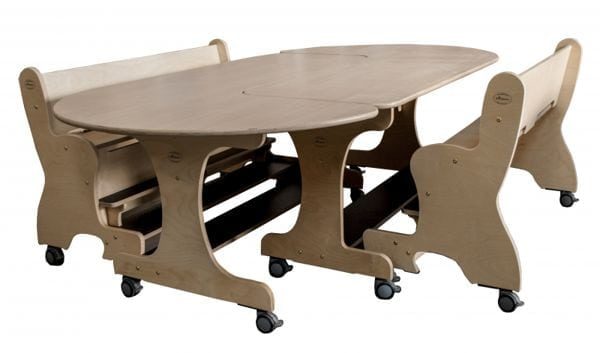 Set van 2 Ergo J-tafels, 180 cm – Berken foto 1