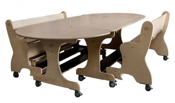 Set van 2 Ergo J-tafels, 180 cm - Berken