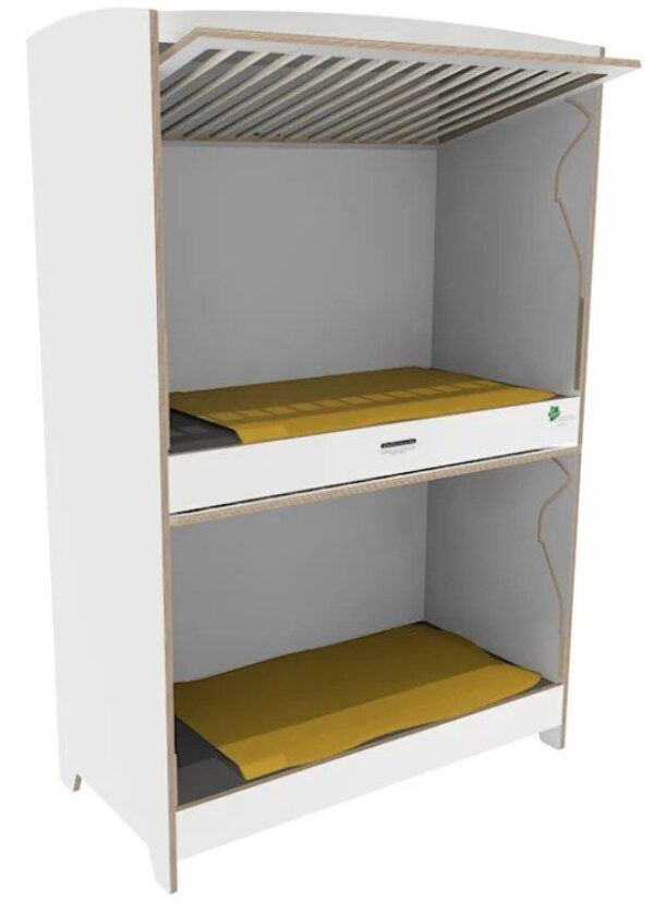 Duoslaper Top-line met kantelhek 124 x 62 x 188 cm – Wit