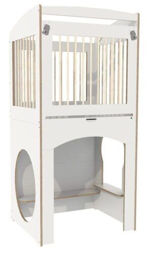 Hoge Box met kantelhekje en spijlen – Wit