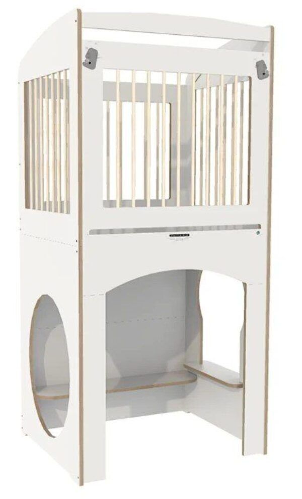 Hoge Box met kantelhekje en spijlen – Wit