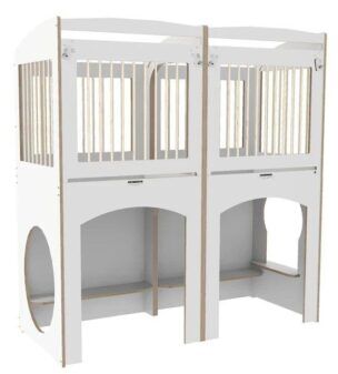Hoge Duobox met spijlen – Wit