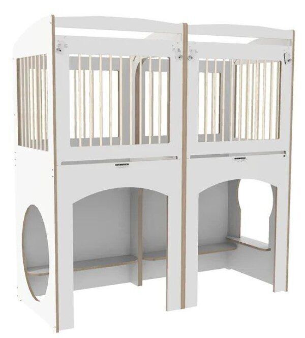 Hoge Duobox met spijlen – Wit