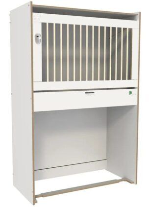 Hoogslaper Basic-line met kantelhek 124 x 64 x 188 cm – Wit