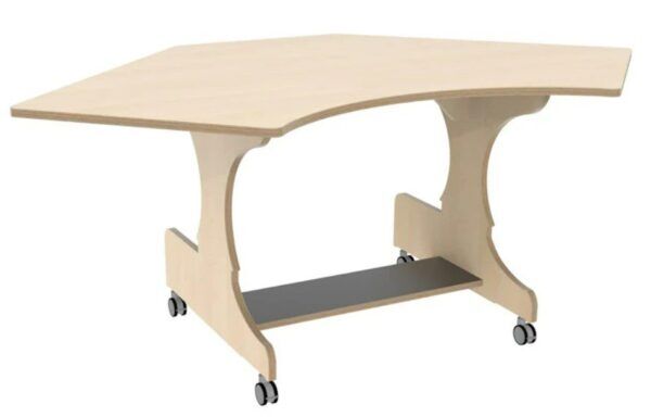 Hoogzit Ergohoektafel standaard ronding – Berken