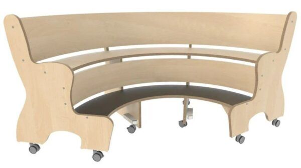 Hoogzit Ergobank halfrond – Berken