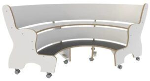 Hoogzit Ergobank halfrond – Wit