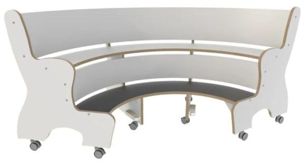 Hoogzit Ergobank halfrond – Wit