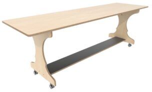 Hoogzit Ergotafel 220 x 64 cm – Berken