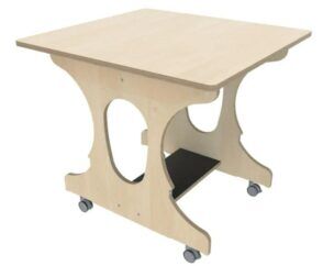 Hoogzit Ergotafel breed 75 x 80 cm – Berken