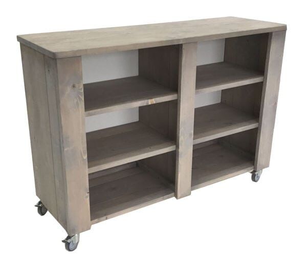 Kieskast Rotterdam laag zonder deuren, verrijdbaar