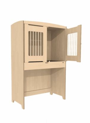 Hoogslaper met draaihek en draaislot 124 x 62 x 188 cm – Berken foto 2