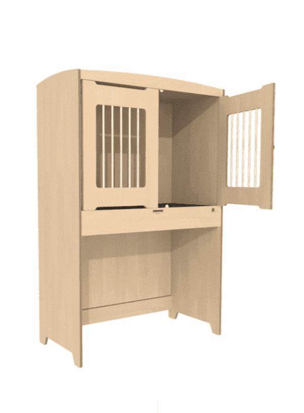 Hoogslaper met draaihek en draaislot 124 x 62 x 188 cm – Berken