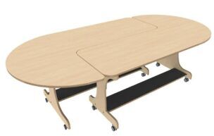 Hoogzit Ergo J-tafel Set 180 cm – Berken