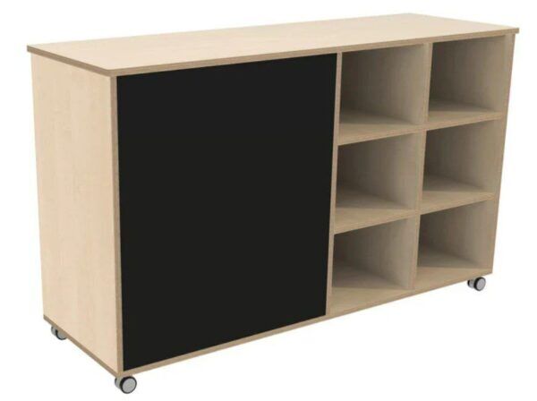 Vakkenkast 2-zijdig, verrijdbaar- Berken