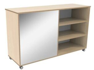 Vakkenkast 2-zijdig, verrijdbaar- Berken