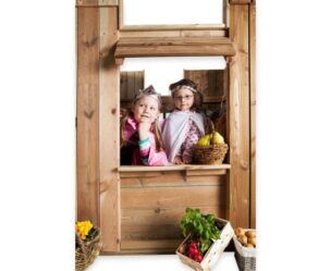 Houten speeltoestel kasteel voor buiten foto 2