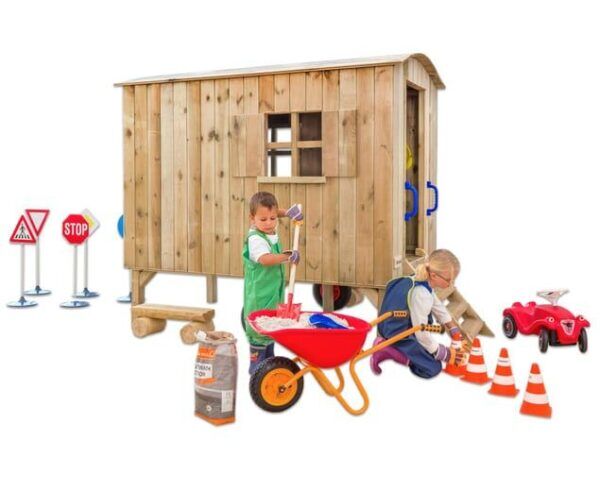 Houten Bouwwagen- trailer 186 x 118 x 198 cm