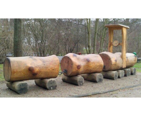 Houten Speeltoestel Trein Massief Eikenhout