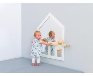 EduCasa wandspiegel huis wit – 98 x 76 cm foto 2