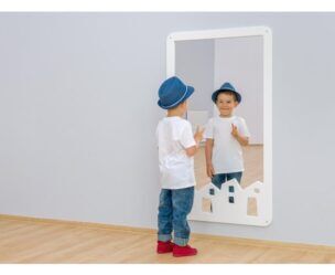 EduCasa wandspiegel stad wit – 129 x 76 cm