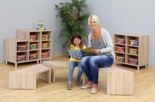 EduCasa tafelset trapezium – Berken foto 2