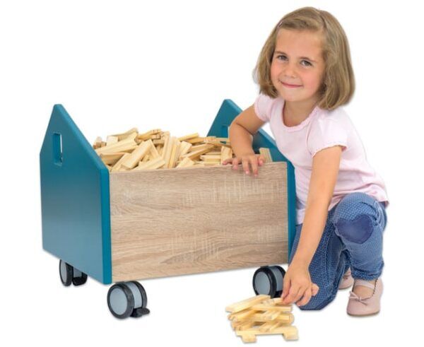 EduCasa verrijdbare speelgoedkist petrol