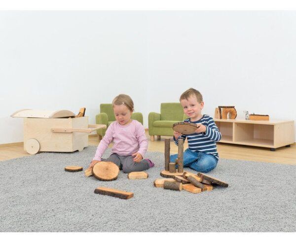 Woods boomblokken – houten blokken in verrijdbare kar