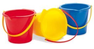 Emmer met uitloop hoogte 16 cm zandbak speelgoed – assorti