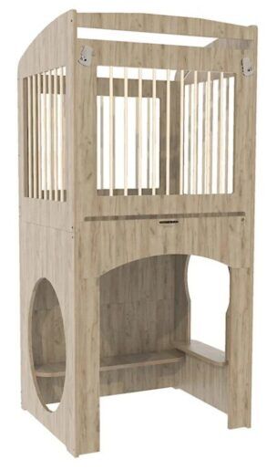 Hoge Box met kantelhekje en spijlen – Grey Craft Oak