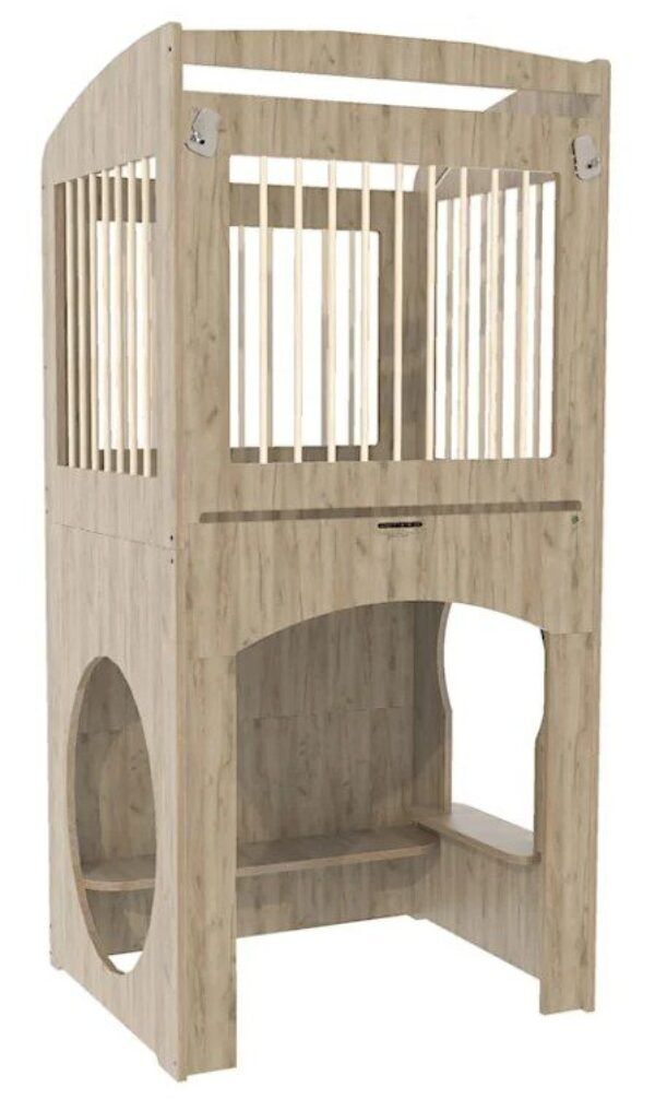 Hoge Box met kantelhekje en spijlen – Grey Craft Oak