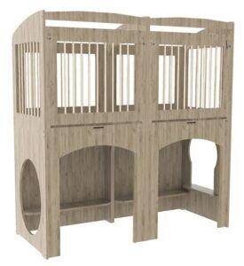 Hoge duobox met spijlen - Grey Craft Oak