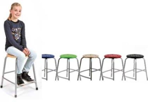 Krukje met verstelbare voetensteun houten zitje