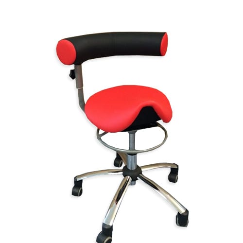 Sanus zadelkruk gezondheidsstoel - bureaustoel zwart - rood