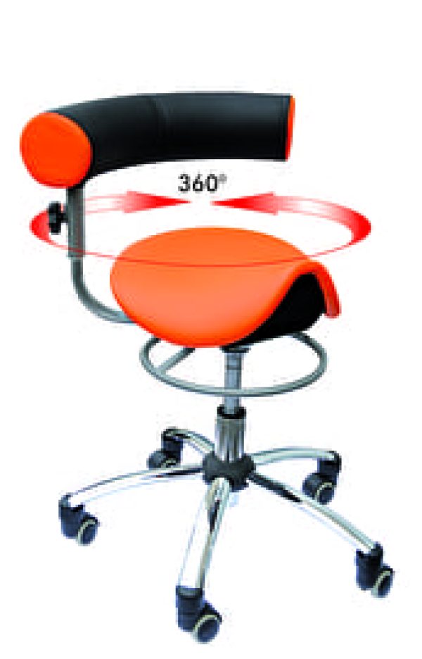 Sanus zadelkruk gezondheidsstoel – bureaustoel oranje-zwart foto 1